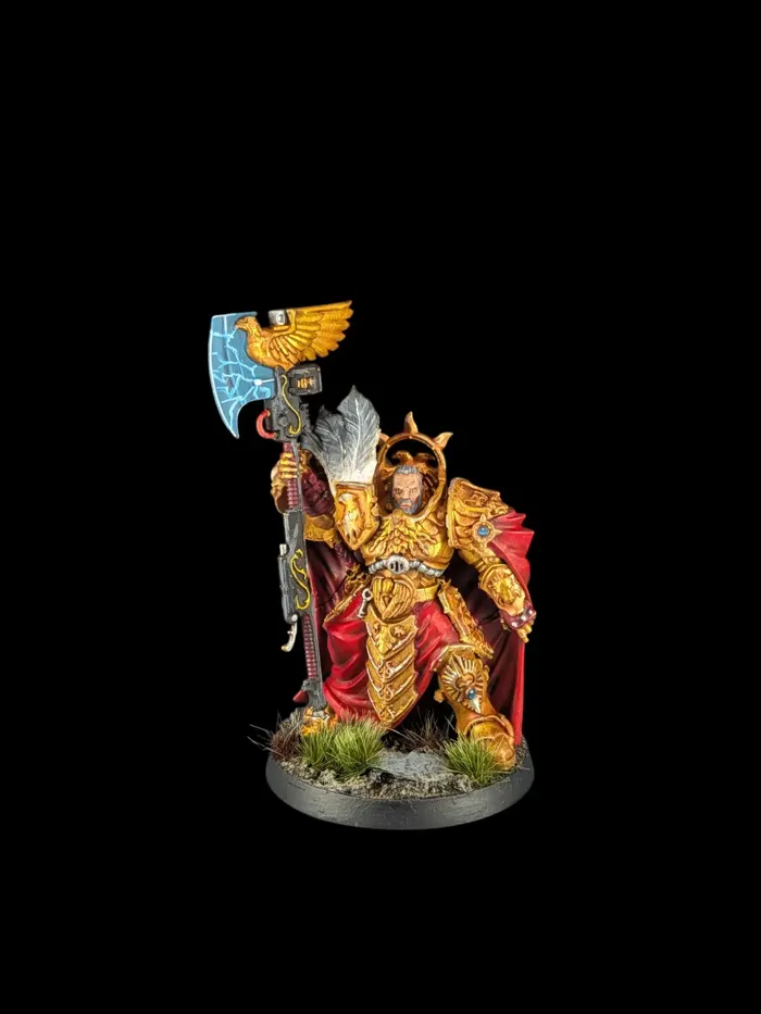 Captain General Trajann Valoris, figurine Adeptus Custodes (Warhammer 40,000), peinte à Marseille par Pint of Paint