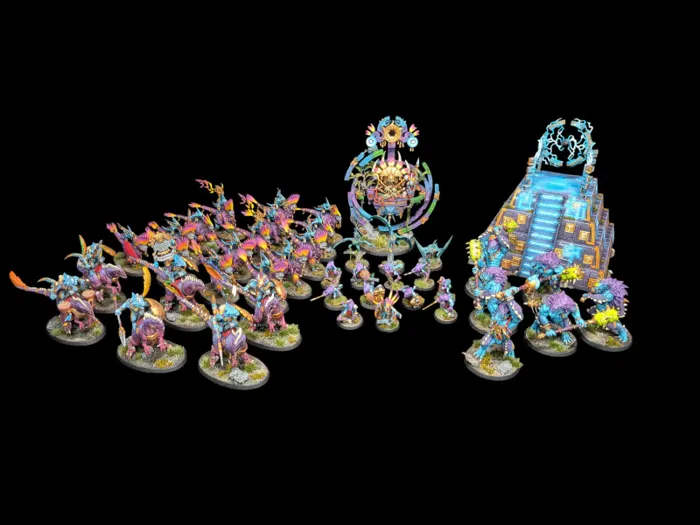 Armée Seraphons Tabletop+ 32 figurines, figurine Armées complètes (Projets d’envergure), peinte à Marseille par Pint of Paint