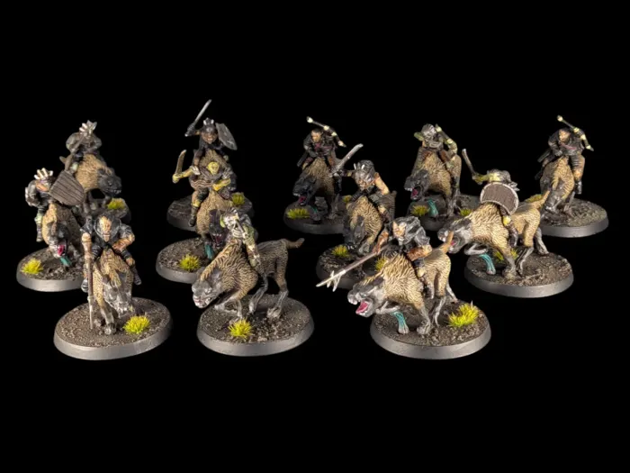 Warg Riders, figurine Middle-Earth Strategy Battle Game (Le Seigneur des Anneaux), peinte à Marseille par Pint of Paint