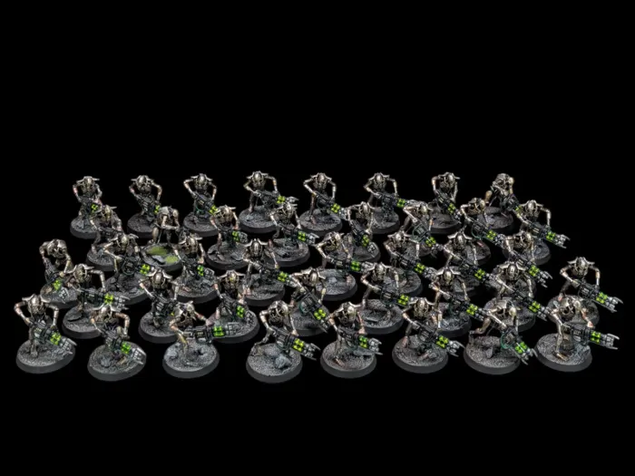 Guerriers Necron, figurine Nécrons (Warhammer 40,000), peinte à Marseille par Pint of Paint