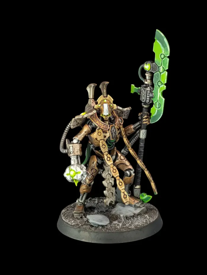 Overlord with tachyon Arrow, figurine Nécrons (Warhammer 40,000), peinte à Marseille par Pint of Paint