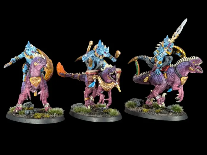 Lanciers Aggradons, figurine Seraphon (Age of Sigmar), peinte à Marseille par Pint of Paint