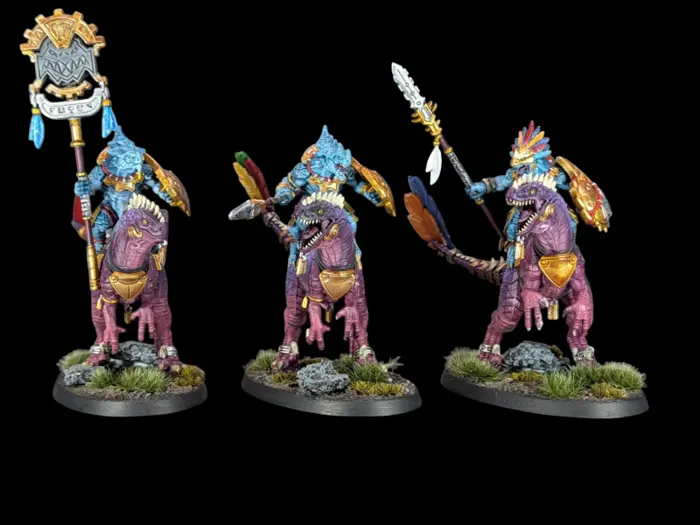 Lanciers aggradons, figurine Seraphon (Age of Sigmar), peinte à Marseille par Pint of Paint