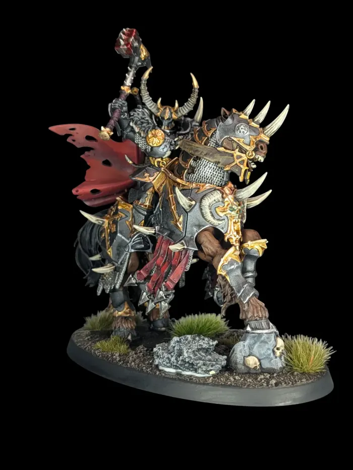 Chaos Lord on Daemonic Mount, figurine Slaves to Darkness (Age of Sigmar), peinte à Marseille par Pint of Paint
