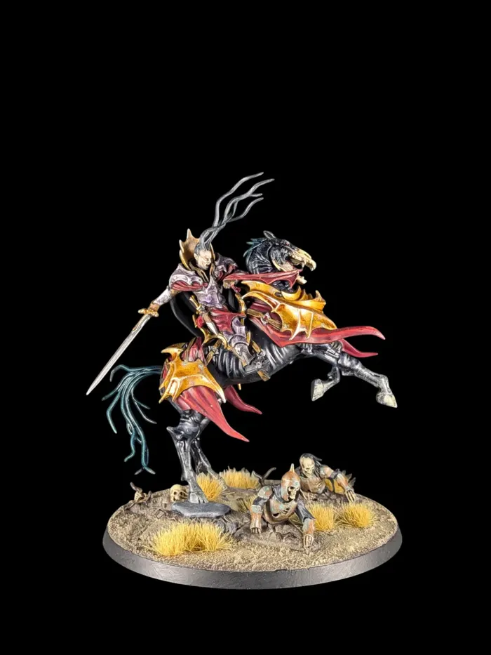 Seigneur vampire sur coursier du cauchema, figurine Soulblight Gravelords (Age of Sigmar), peinte à Marseille par Pint of Paint