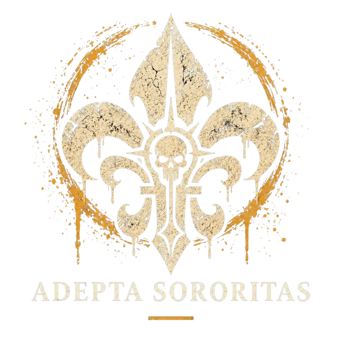 Symbole Adepta Sororitas, figurines peintes par Pint of Paint à Marseille