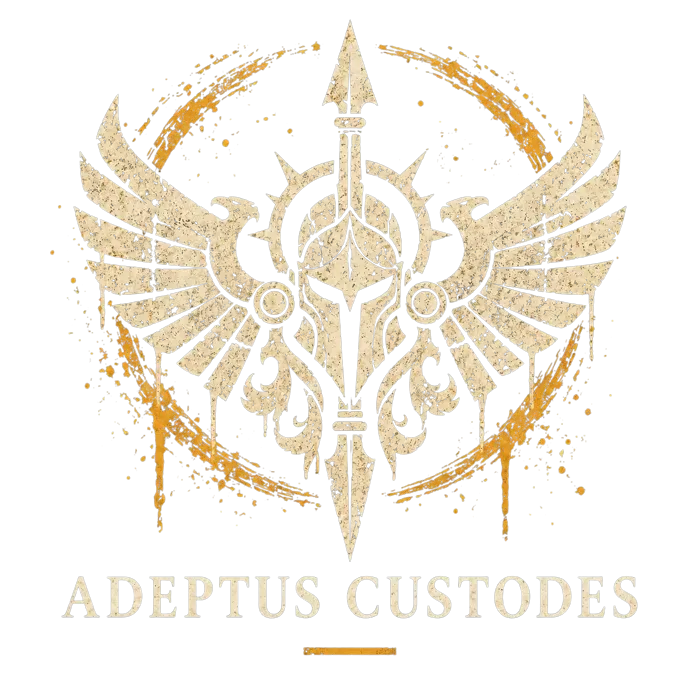 Symbole Adeptus Custodes, figurines peintes par Pint of Paint à Marseille